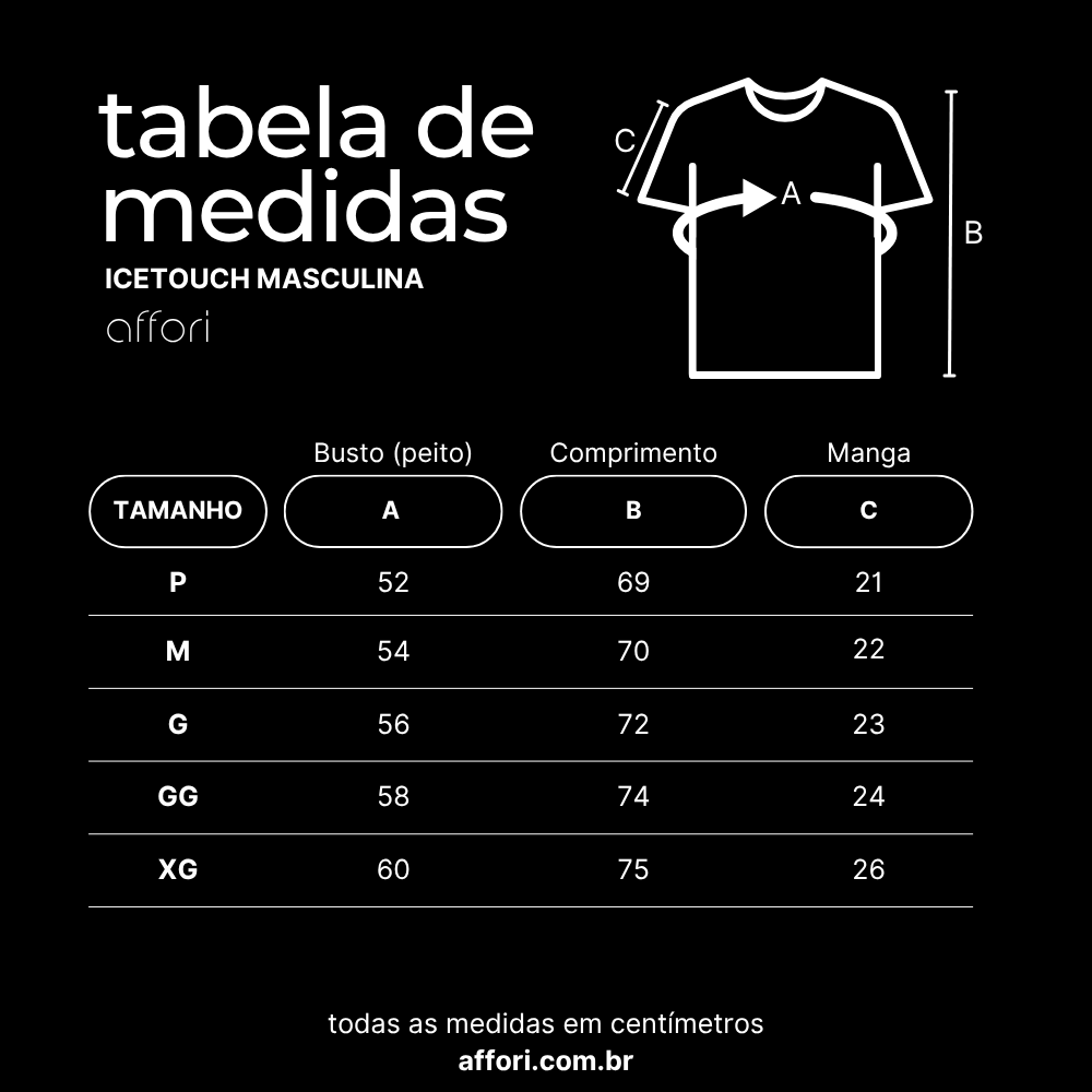Kit 3 Camisetas Tecnológicas Affori One Ice Touch - Promoção de Inverno
