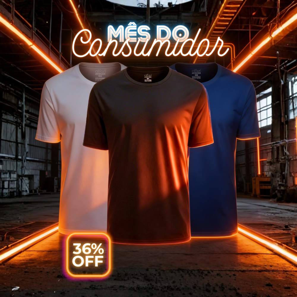 Kit 3 Camisetas Tecnológicas Masculinas IceTouch - Mês do Consumidor