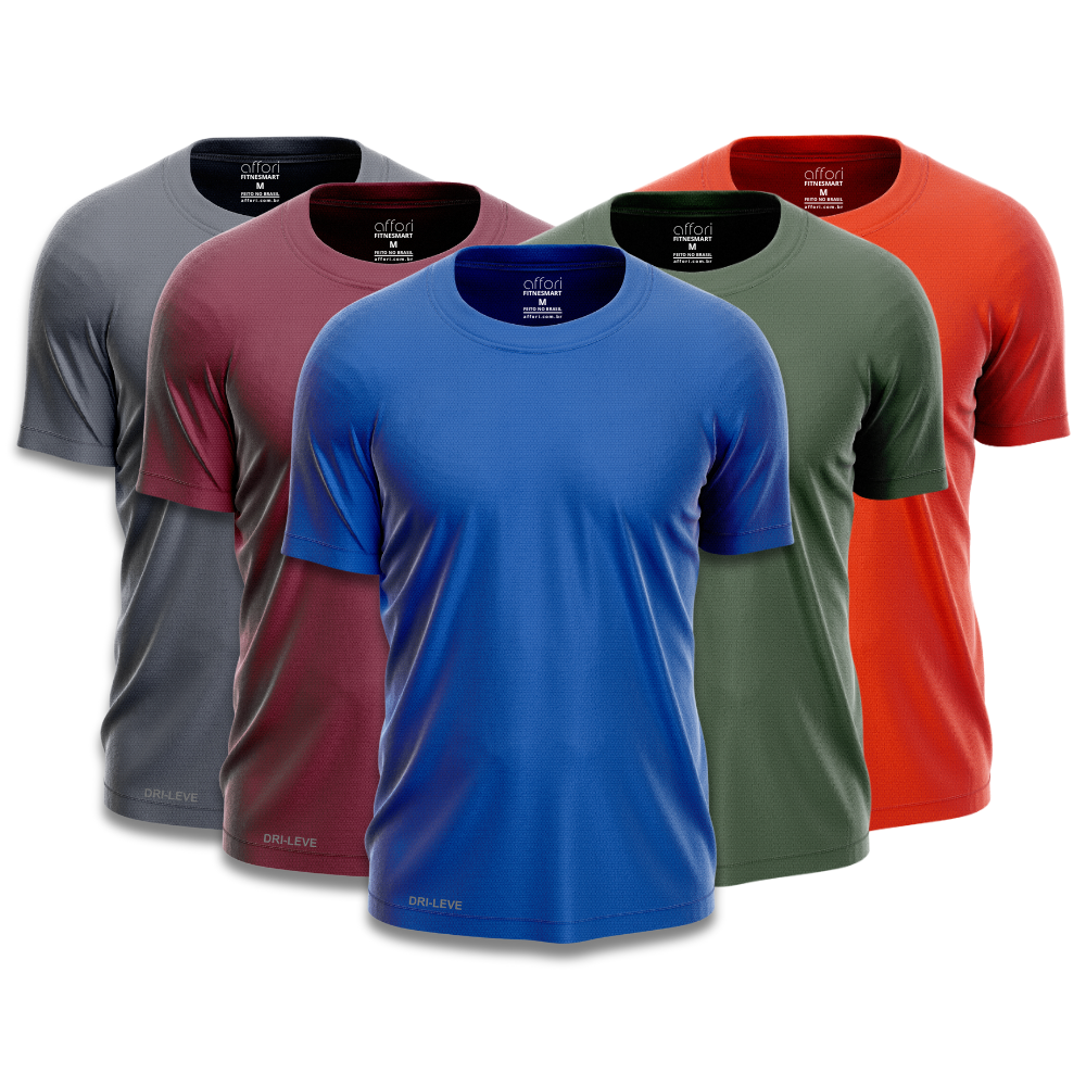 Kit 5 Camisetas Dry Fit Masculinas para Academia – Anti Suor