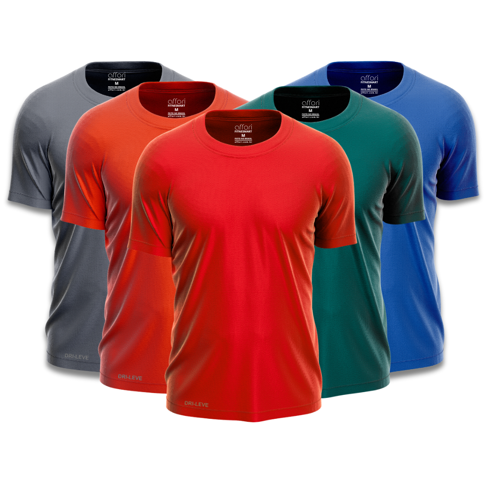 Kit 5 Camisetas Dry Fit Masculinas para Academia – Anti Suor