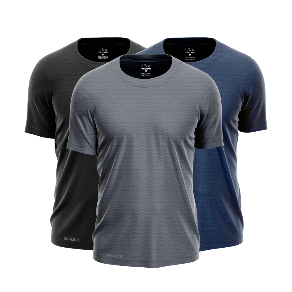 Kit 3 Camisetas Dry Fit Masculinas para Treino – Anti Suor