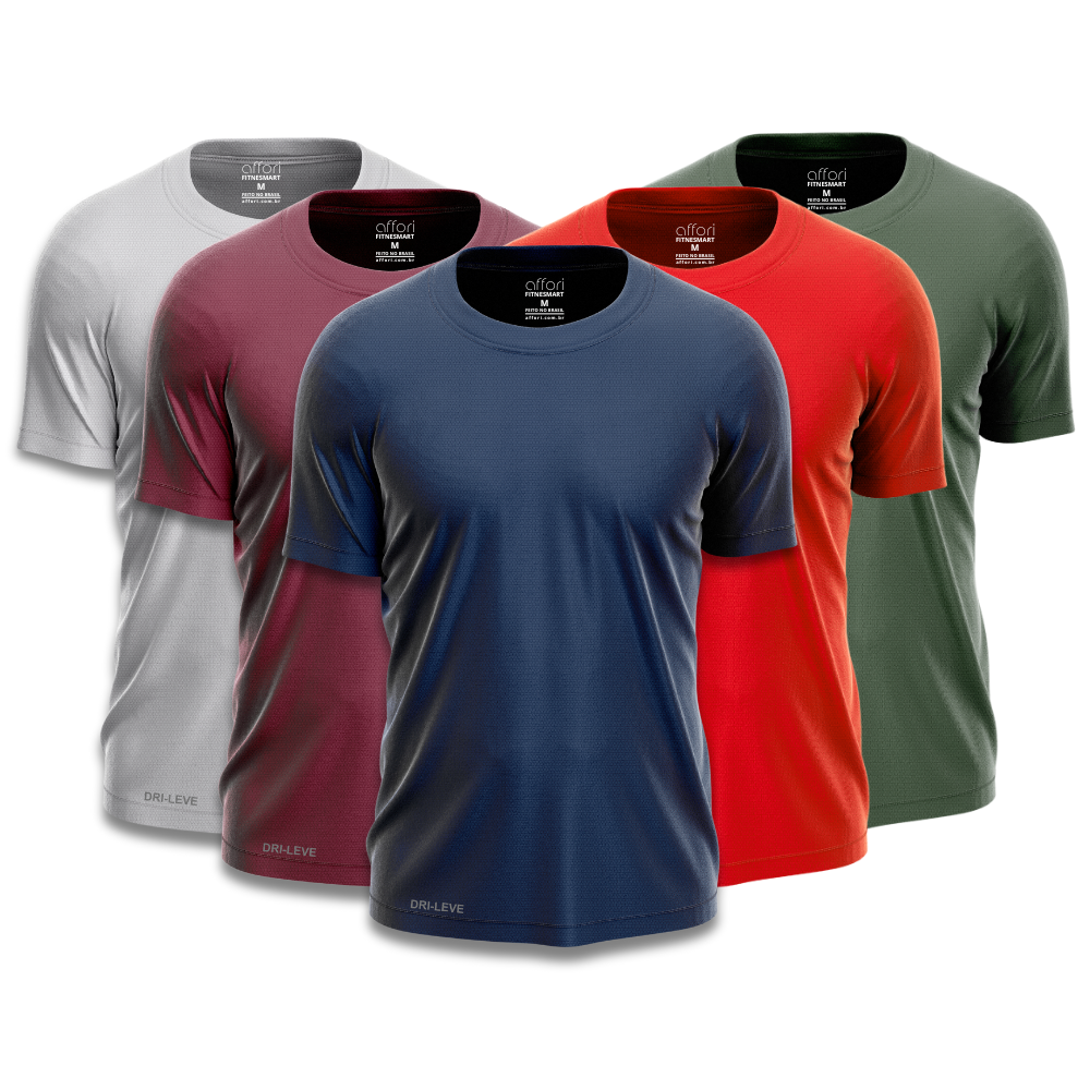Kit 5 Camisetas Dry Fit Masculinas para Academia – Anti Suor