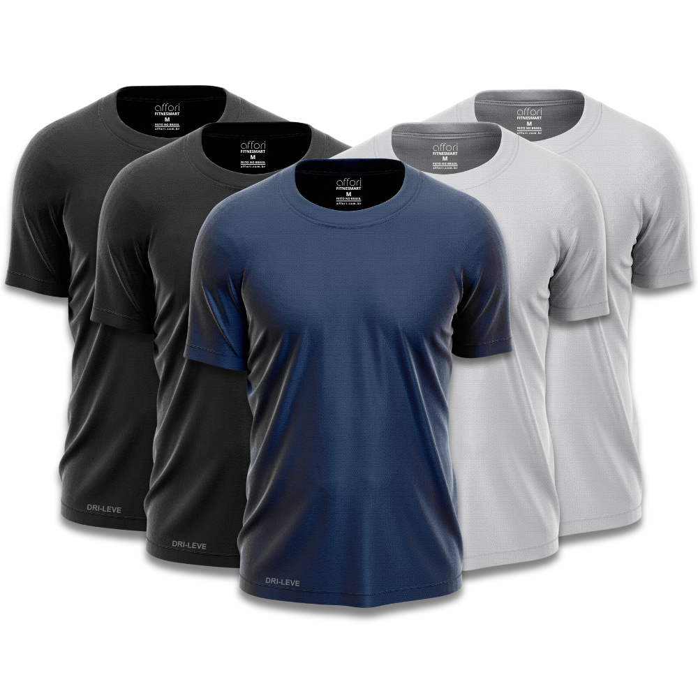 Kit 5 Camisetas Dry Fit Masculinas para Academia – Anti Suor