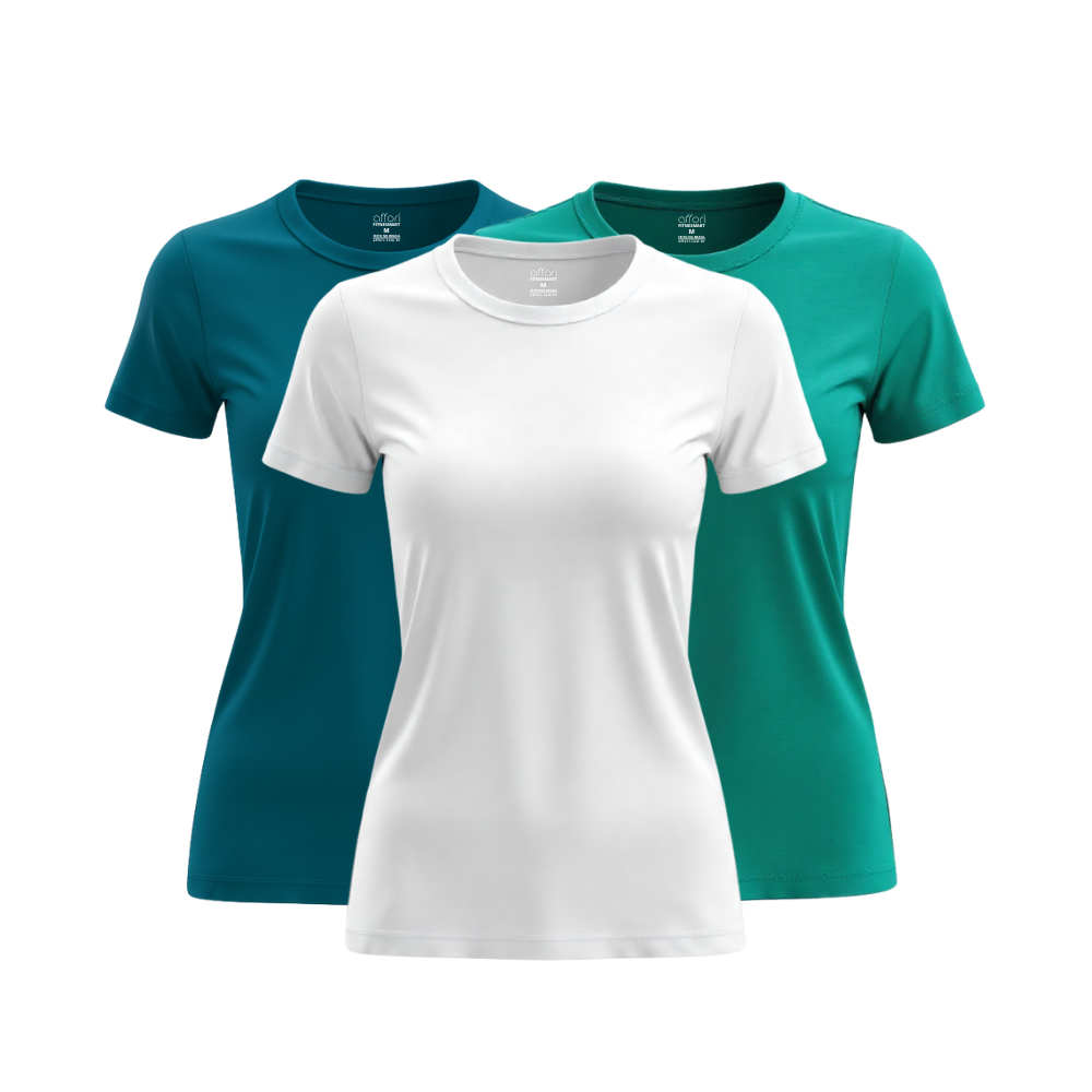 Kit 3 Camisetas tecnológicas Feminina Icetouch - Toque Gelado & Anti Odor