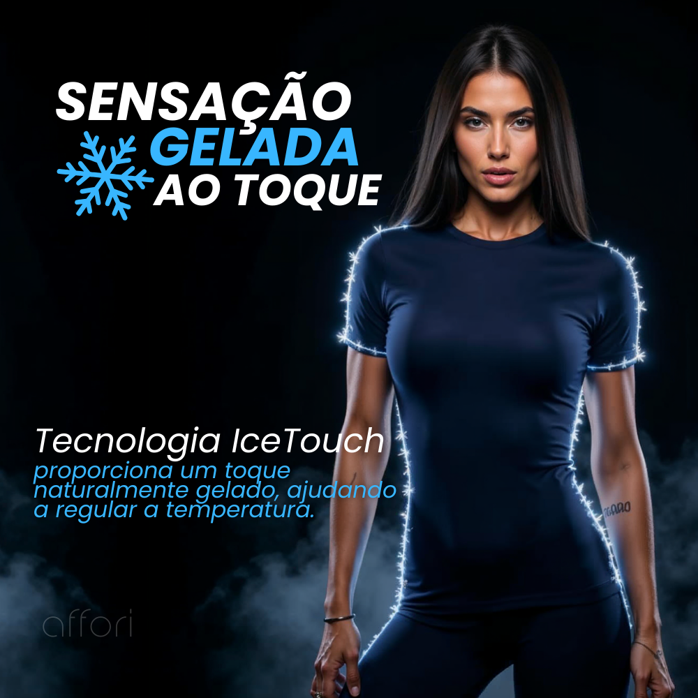 Kit 3 Camisetas tecnológicas Feminina Icetouch - Toque Gelado & Anti Odor