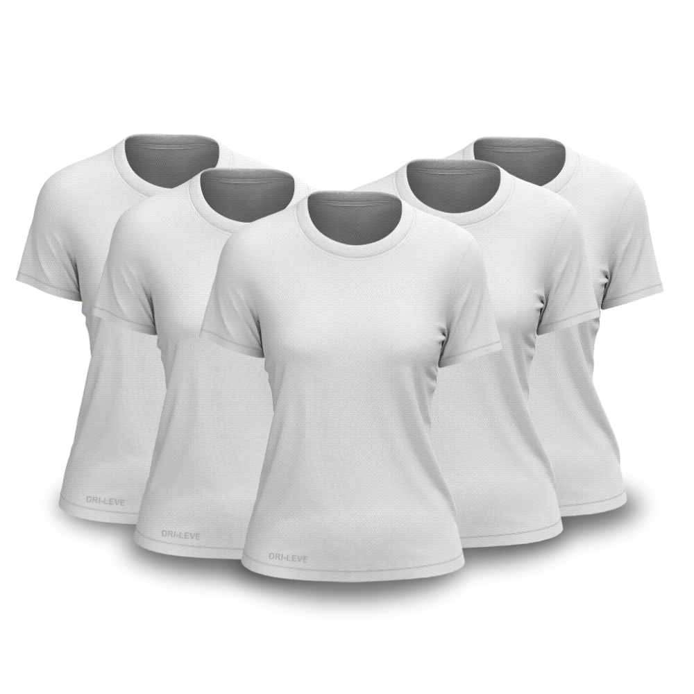 Kit 5 Camisetas Femininas Fitnesmart - Anti Suor