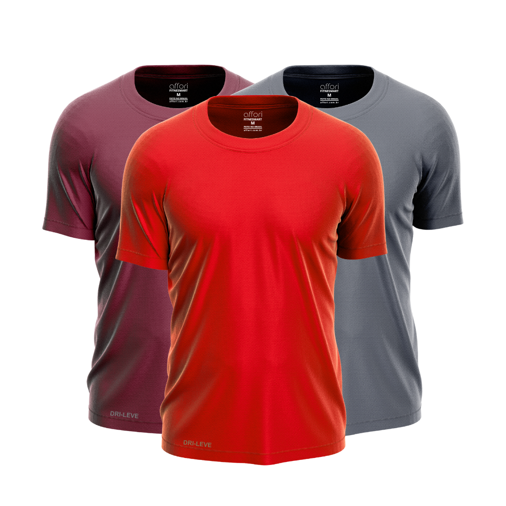 Kit 3 Camisetas Dry Fit Masculinas para Treino – Anti Suor