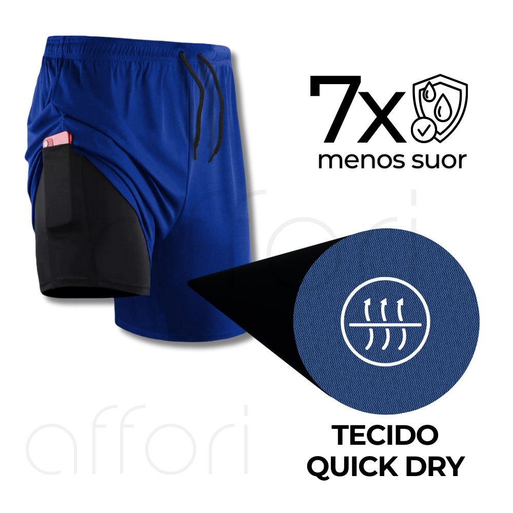 Kit 3 Shorts Compressão 2 em 1 - Affori