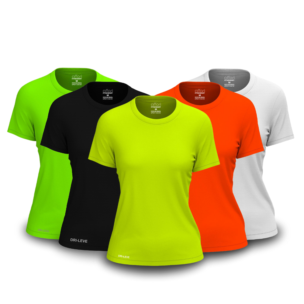 Kit 5 Camisetas Dry Fit Femininas para Academia – Anti Suor