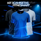 Kit 3 Camisetas Tecnológicas Masculinas FitneSmart - Anti-Suor