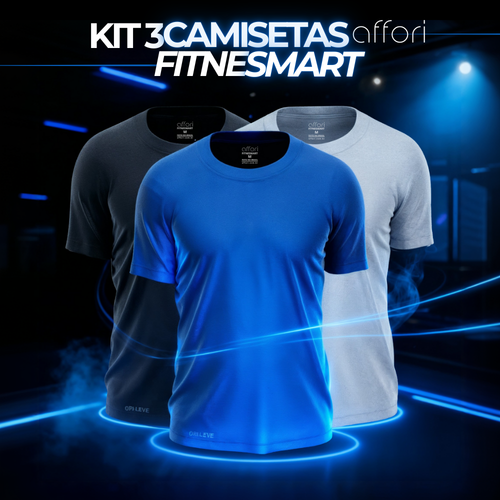 Kit 3 Camisetas Tecnológicas Masculinas FitneSmart - Anti-Suor