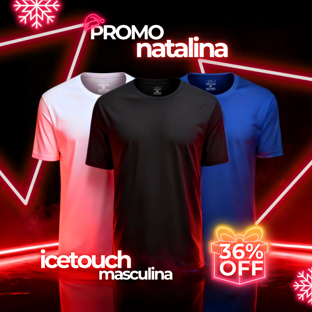 Kit 3 Camisetas Tecnológicas Masculinas IceTouch - Promoção de Natal