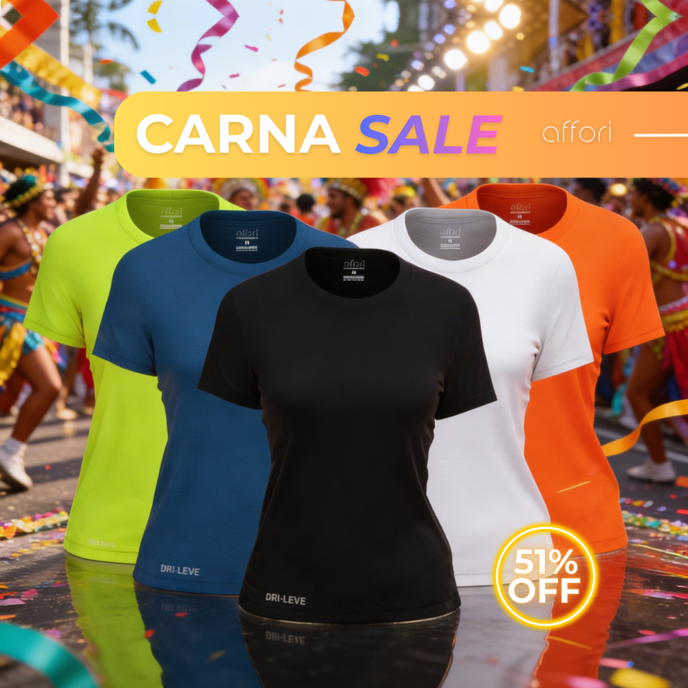 Kit 5 Camisetas Tecnológicas Femininas Fitnesmart - Promoção de Carnaval