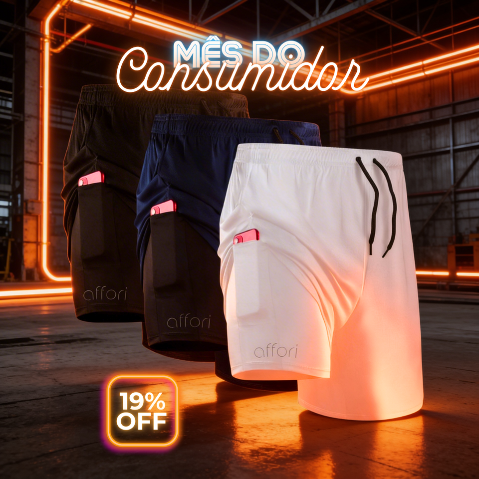 Kit 3 Shorts Compressão 2 em 1 - Mês do Consumidor