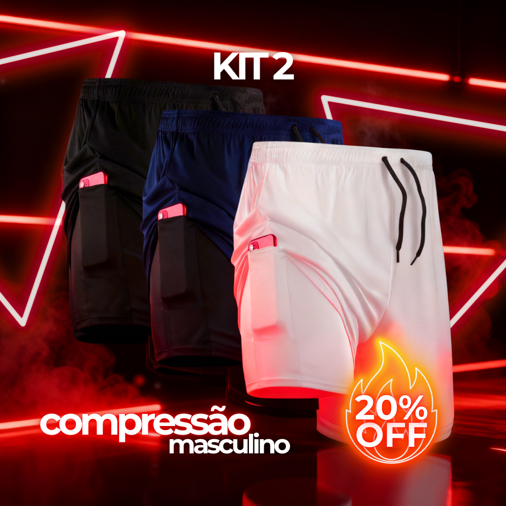 Kit 2 Shorts Compressão 2 em 1 - Affori Tight