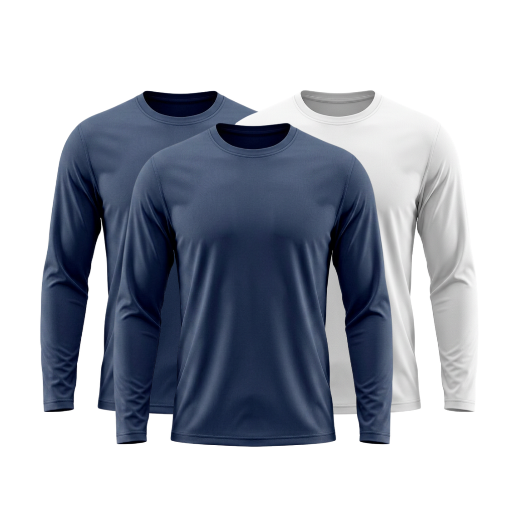 Kit 3 Camisetas Manga Longa Tecnológicas ThermoShirt - Inverno Tech