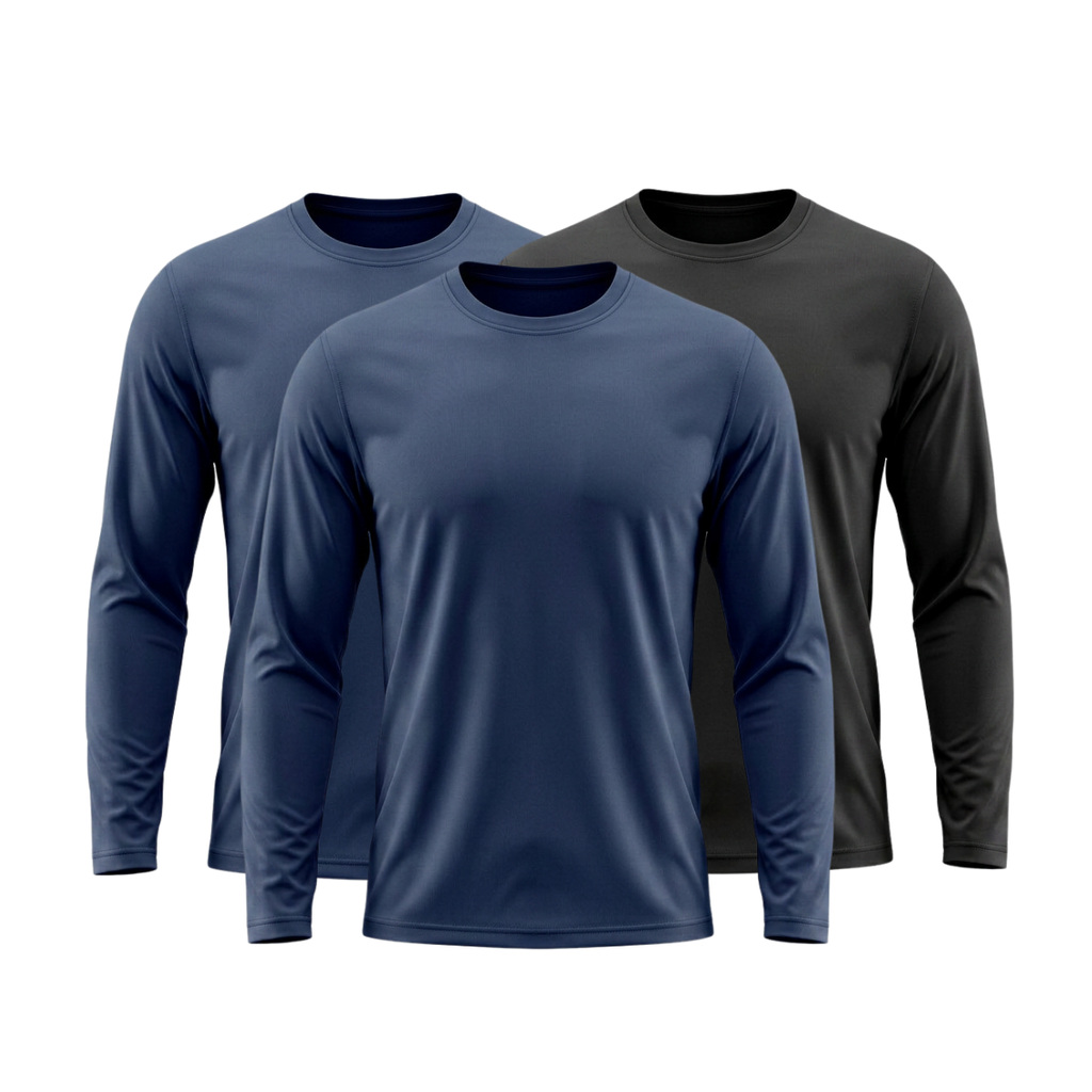 Kit 3 Camisetas Manga Longa Tecnológicas ThermoShirt - Inverno Tech