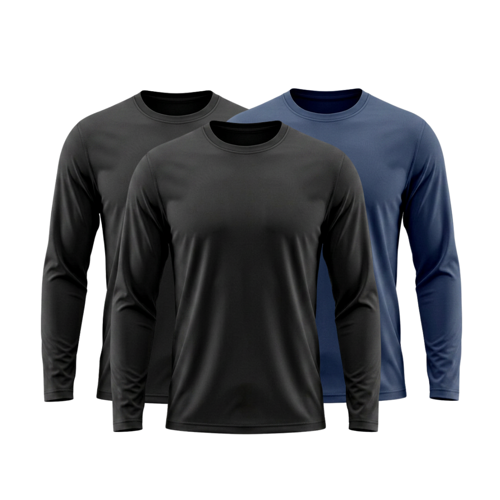Kit 3 Camisetas Manga Longa Tecnológicas ThermoShirt - Inverno Tech