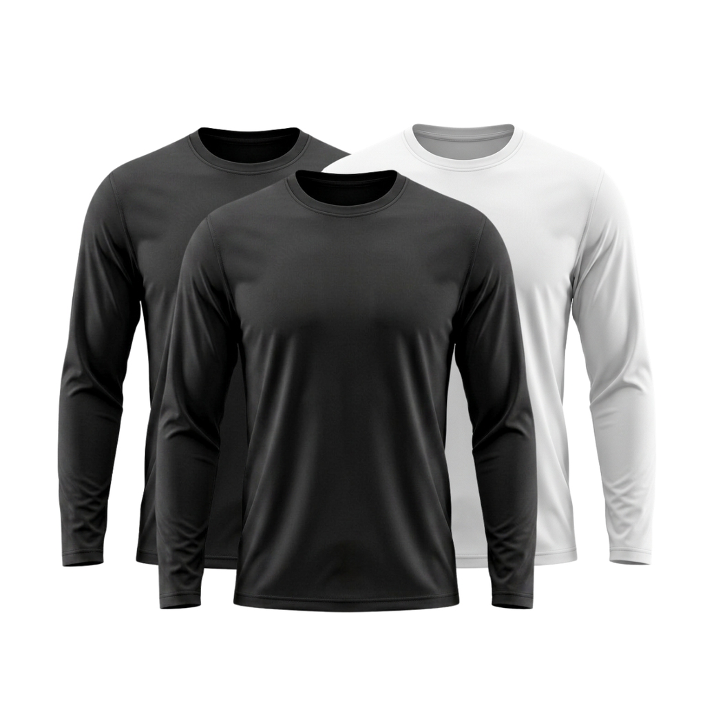 Kit 3 Camisetas Manga Longa Tecnológicas ThermoShirt - Inverno Tech