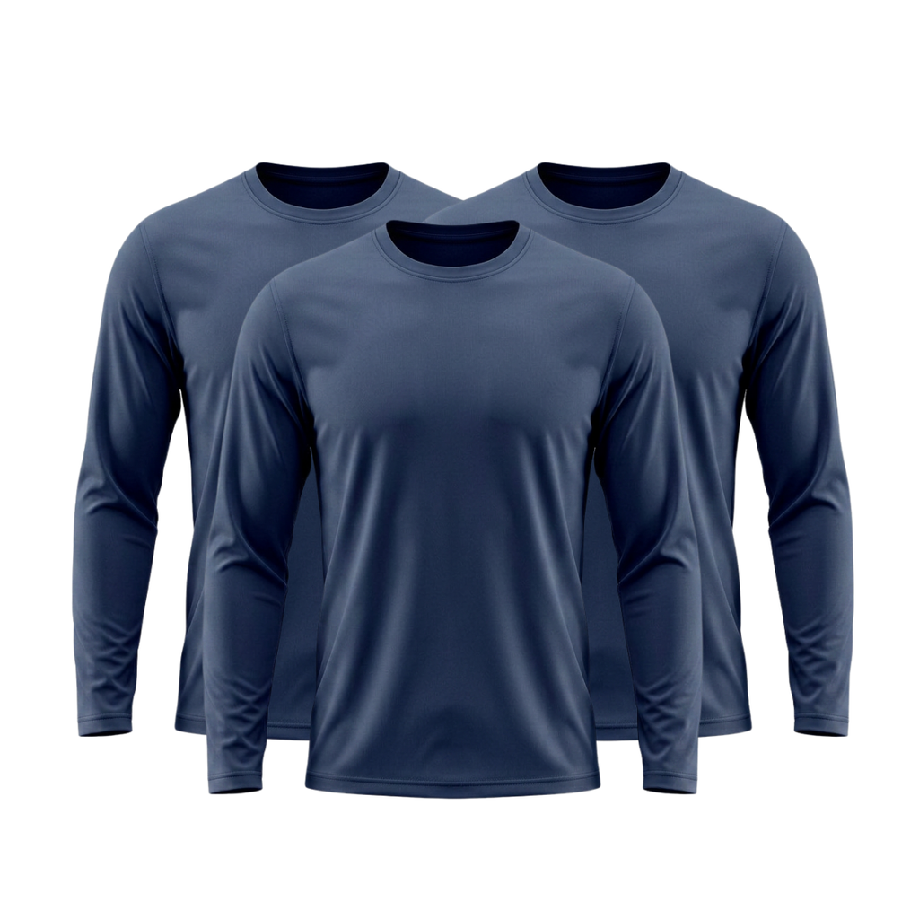 Kit 3 Camisetas Manga Longa Tecnológicas ThermoShirt - Inverno Tech