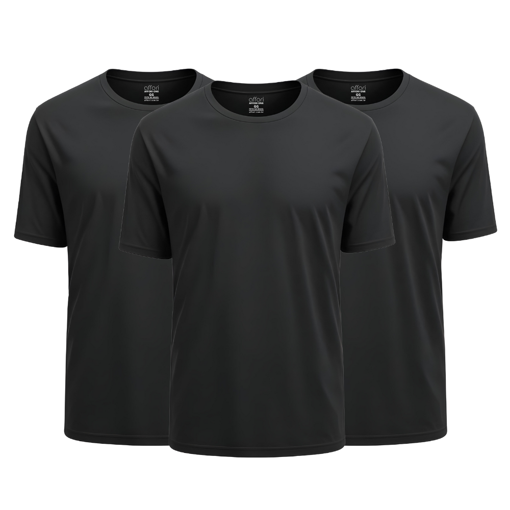 Kit 3 Camisetas Tecnológicas Toque Gelado - Ice Touch & Anti Odor