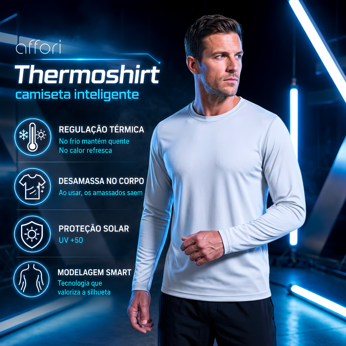 Kit 3 Camisetas Manga Longa Tecnológicas - ThermoShirt