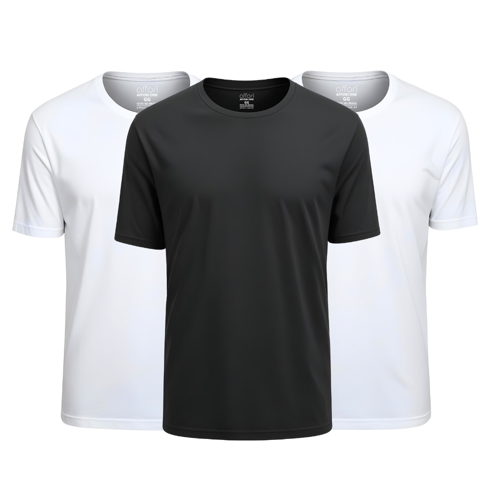 Kit 3 Camisetas Tecnológicas Toque Gelado - Ice Touch & Anti Odor