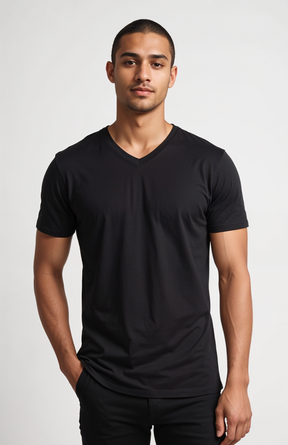 Camiseta Básica Masculina Algodão Gola V - Basic T-shirt