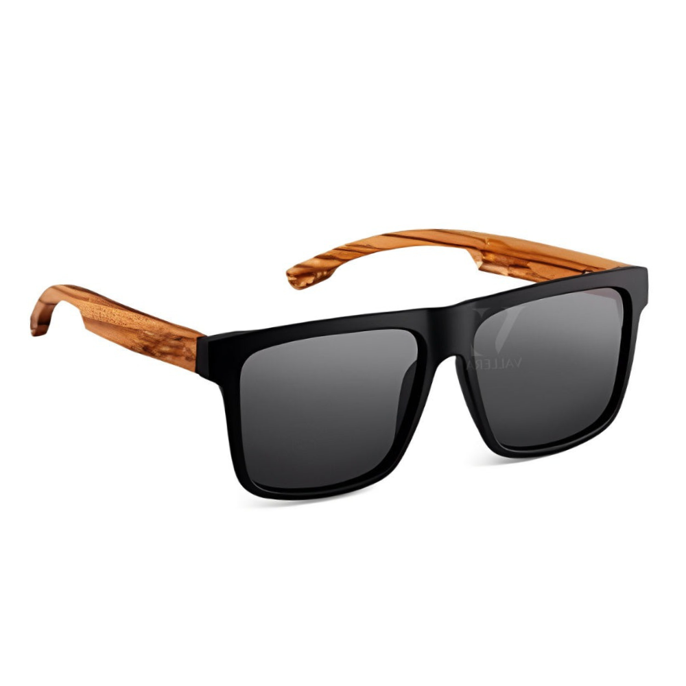 Óculos De Sol Masculino Retangular Haste De Madeira - Woody