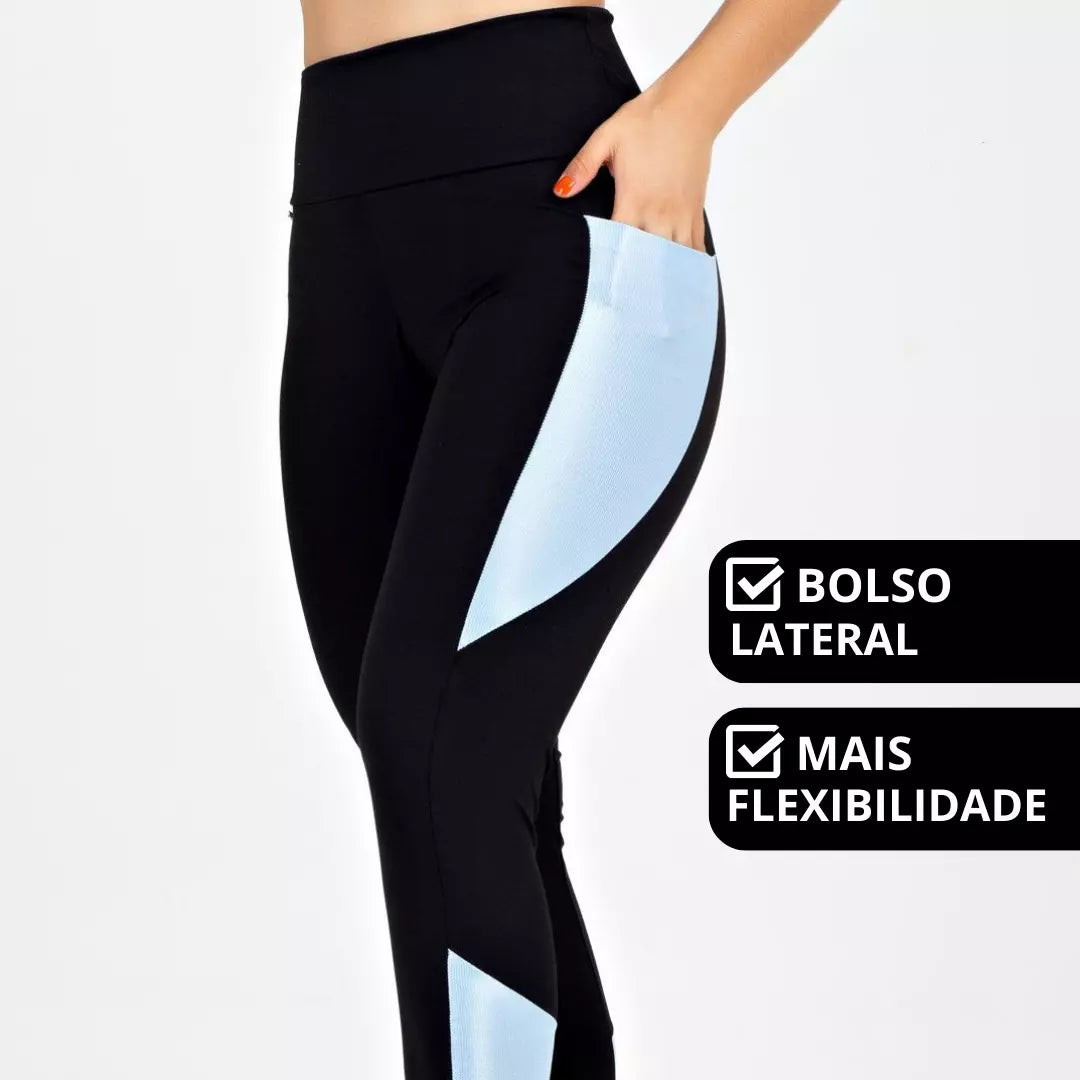 Conjunto Fitness Feminino - Cropped E Calça Legging Com Bolso Megan Z