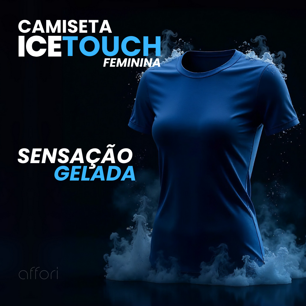 Kit 3 Camisetas tecnológicas Feminina Icetouch - Toque Gelado & Anti Odor