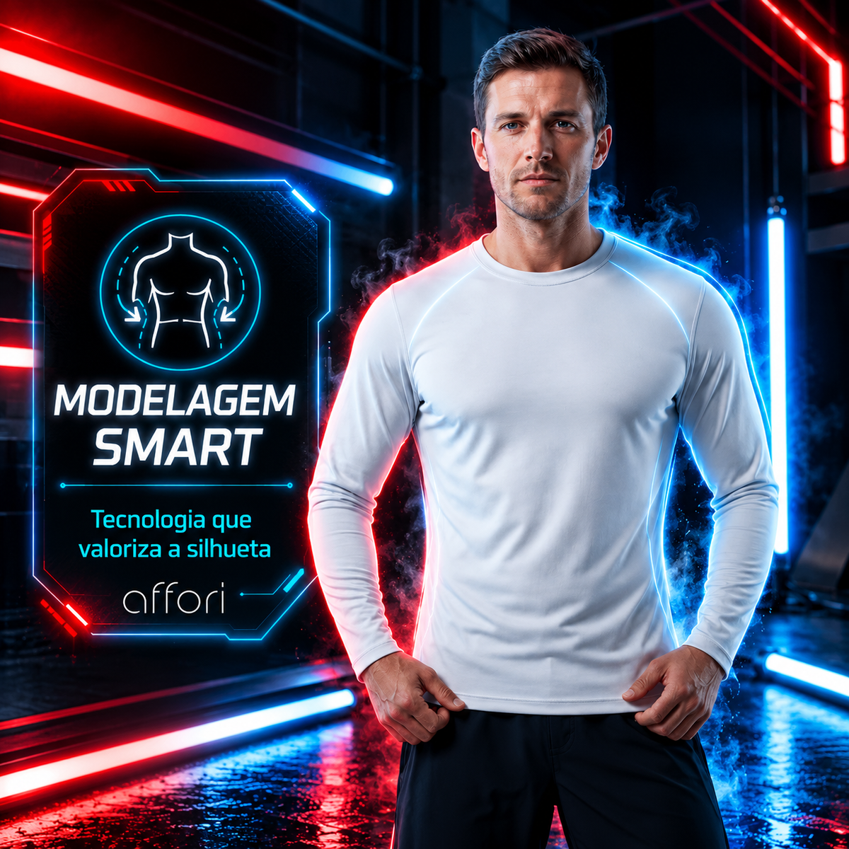 Camiseta manga longa com Modelagem Smart que valoriza a silhueta