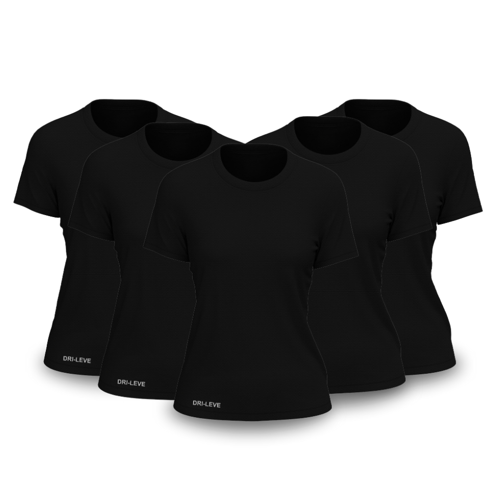 Kit 5 Camisetas Femininas Fitnesmart - Anti Suor
