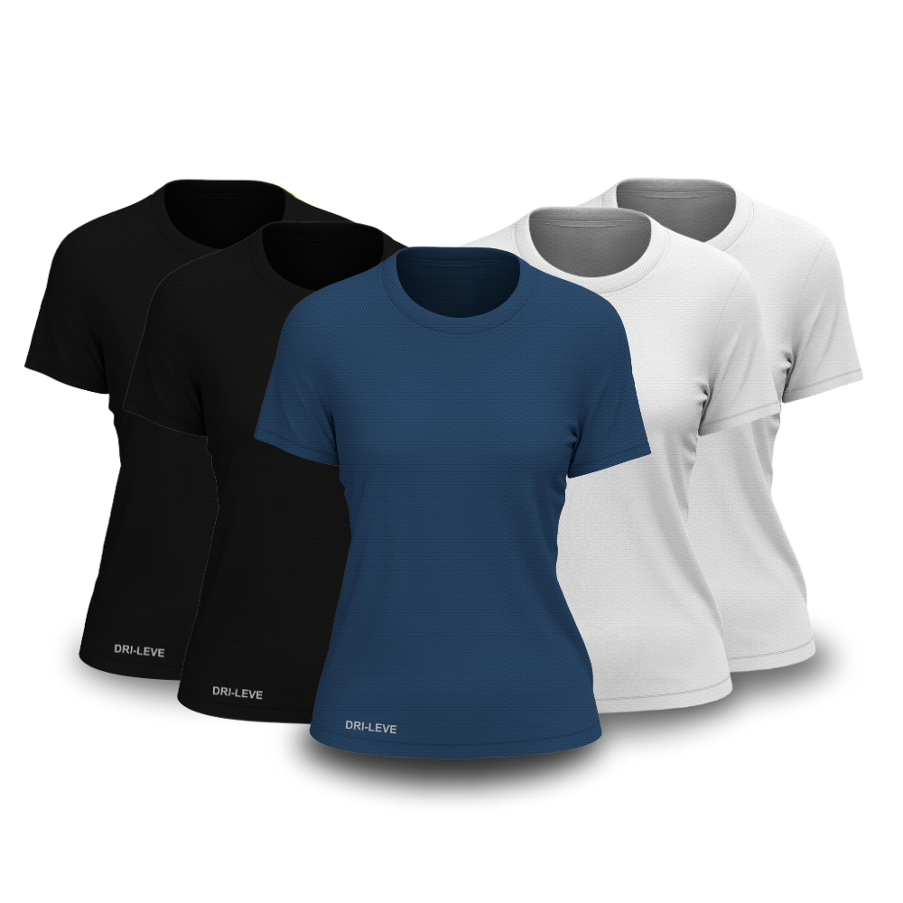 Kit 5 Camisetas Femininas Fitnesmart - Anti Suor