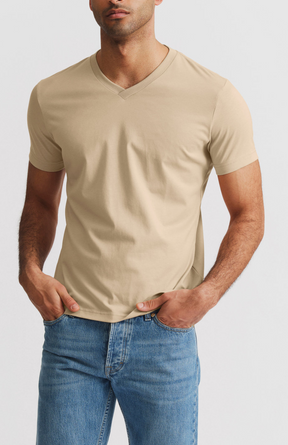 Camiseta Masculina Algodão Egípcio Gola V - Premium T-shirt