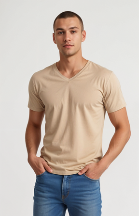 Camiseta Masculina Algodão Egípcio Gola V - Premium T-shirt