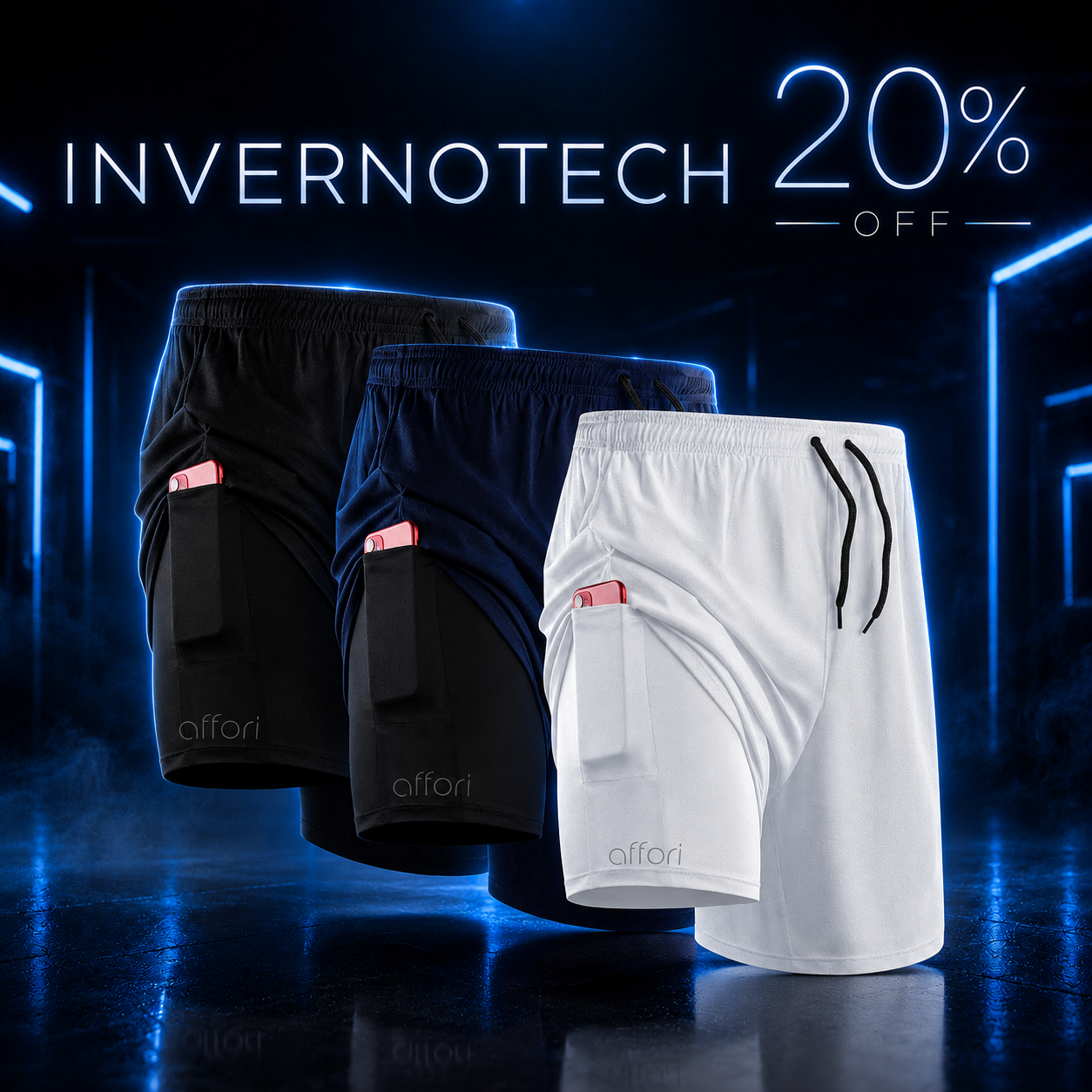 Kit 3 Shorts Compressão 2 em 1 - InvernoTech
