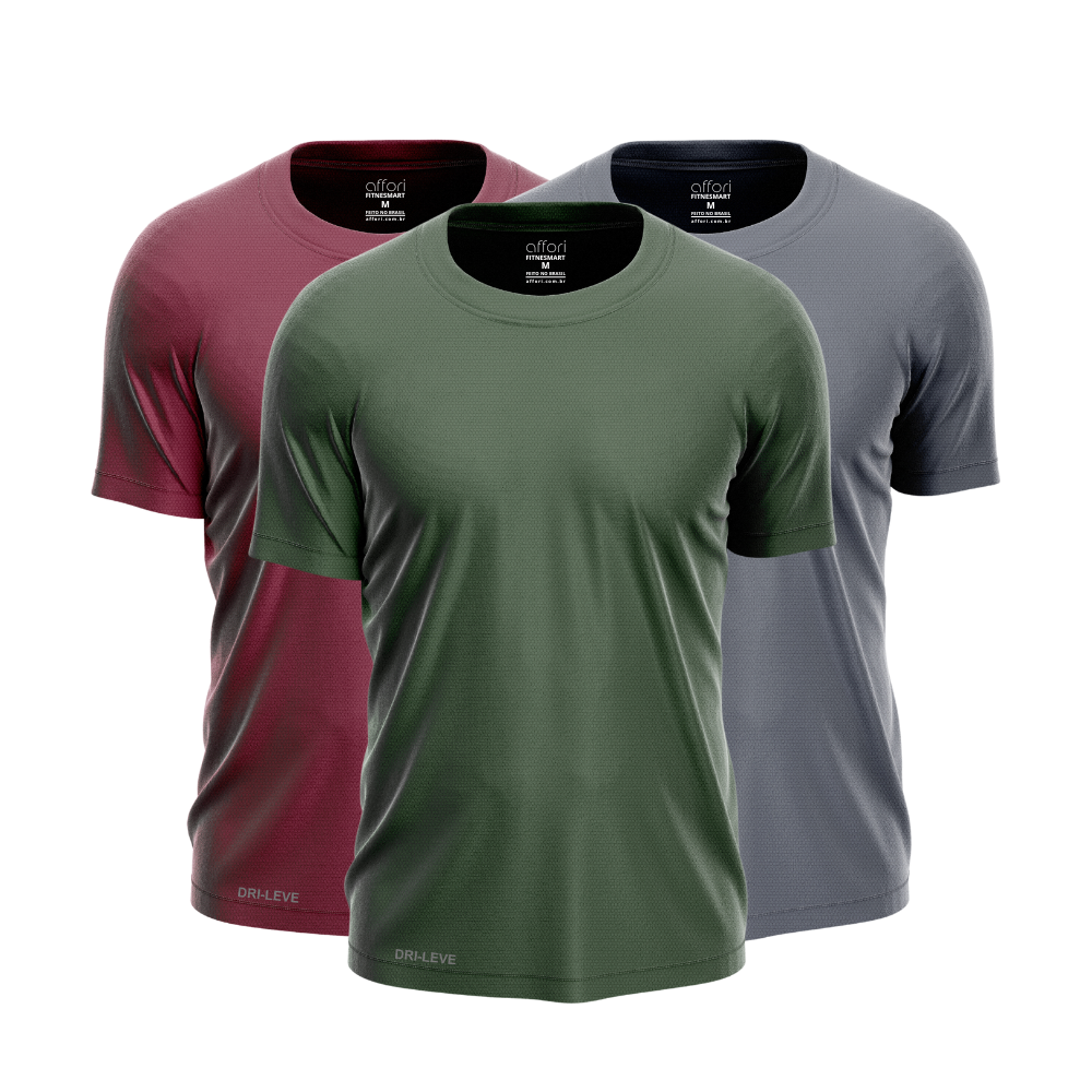 Kit 3 Camisetas Dry Fit Masculinas para Treino – Anti Suor