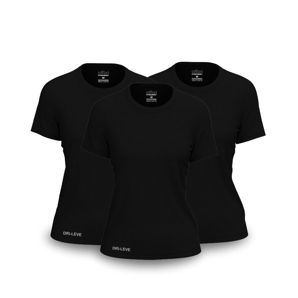 Kit 3 Camisetas Dry Fit Femininas para Academia – Anti Suor