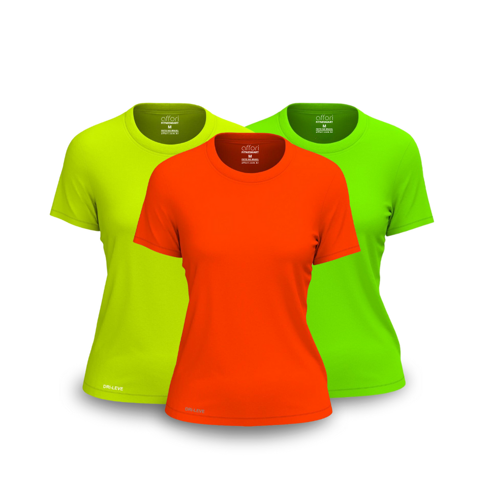 Kit 3 Camisetas Dry Fit Femininas para Academia – Anti Suor