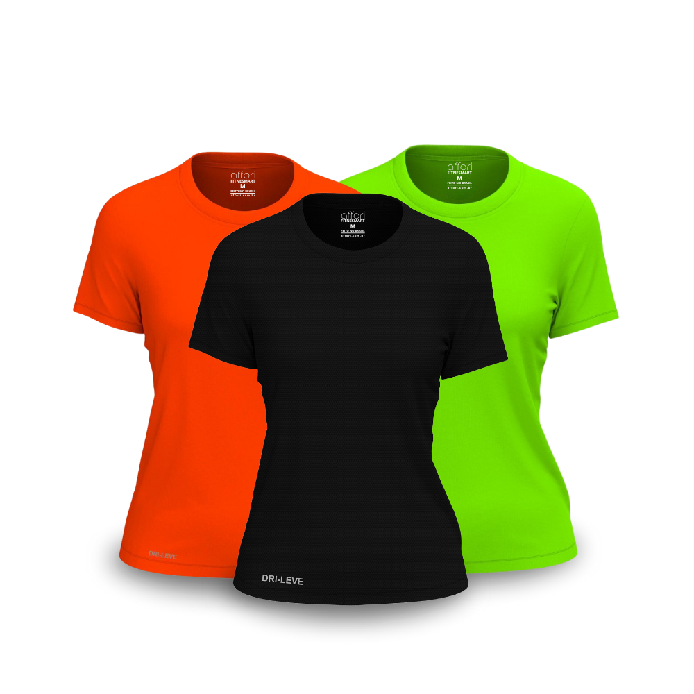 Kit 3 Camisetas Dry Fit Femininas para Academia – Anti Suor