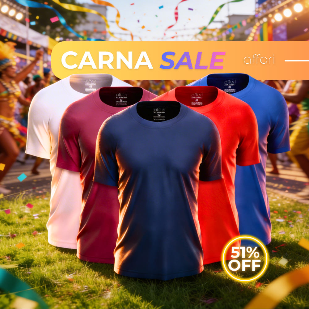 Kit 5 Camisetas Tecnológicas Masculinas FitneSmart - Promoção de Carnaval