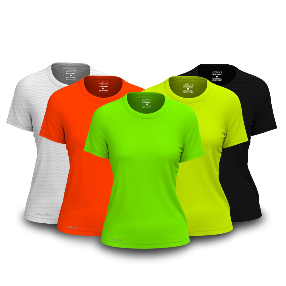 Kit 5 Camisetas Dry Fit Femininas para Academia – Anti Suor