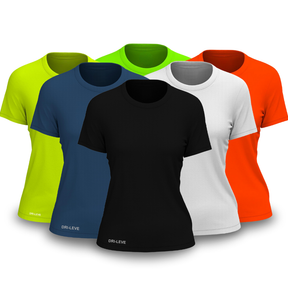 Kit 6 Camisetas Femininas FitneSmart - Anti Suor