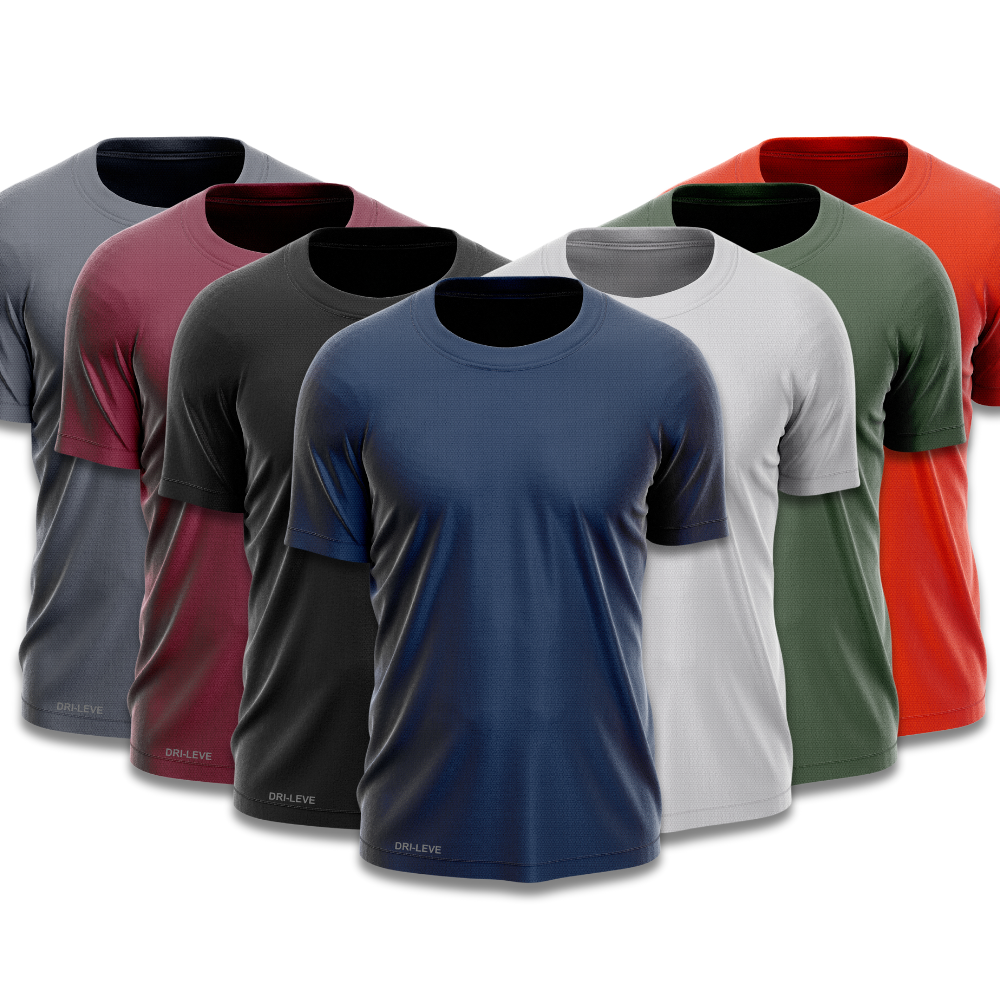 Kit 7 Camisetas Tecnológicas Affori - Anti Suor e Odor