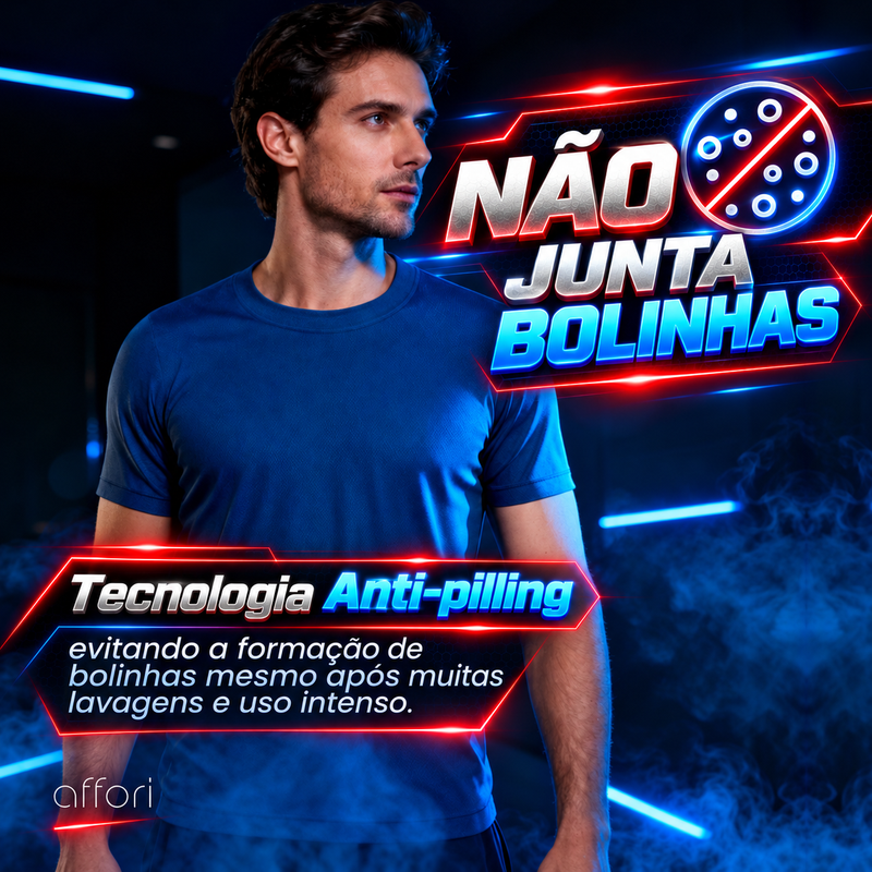 Tecnologia Anti-Pilling da FitneSmart: acabamento desenvolvido para evitar bolinhas no tecido.