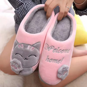 Pantufa Feminina Estilo Chinelo Gatinho