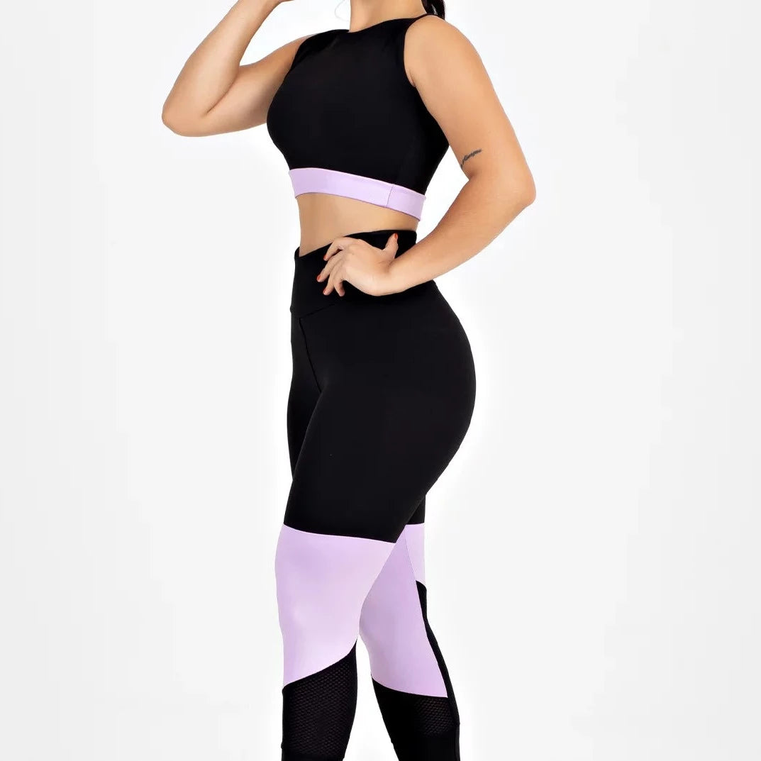 Conjunto Fitness Feminino - Cropped E Calça Legging Max Megan
