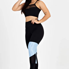 Conjunto Fitness Feminino - Cropped Tule E Calça Legging Megan Ziz